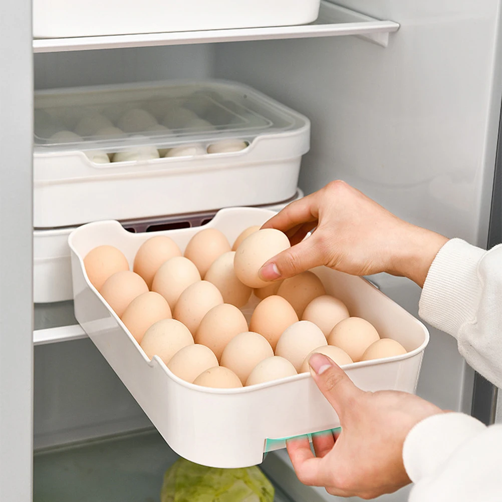 

Container Transparent Lid Plastic Egg Holder Reusable Breathable Storage Box For Kitchen Fridge Egg Tray Container Case