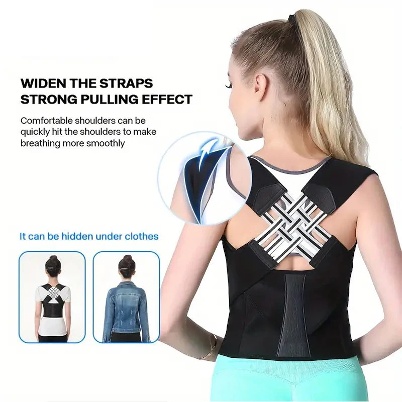 Adjustable Posture Corrector for Men & Women - Back Waist Brace for Upper & Lower Back Support, Shoulder Straightener for Office image 2