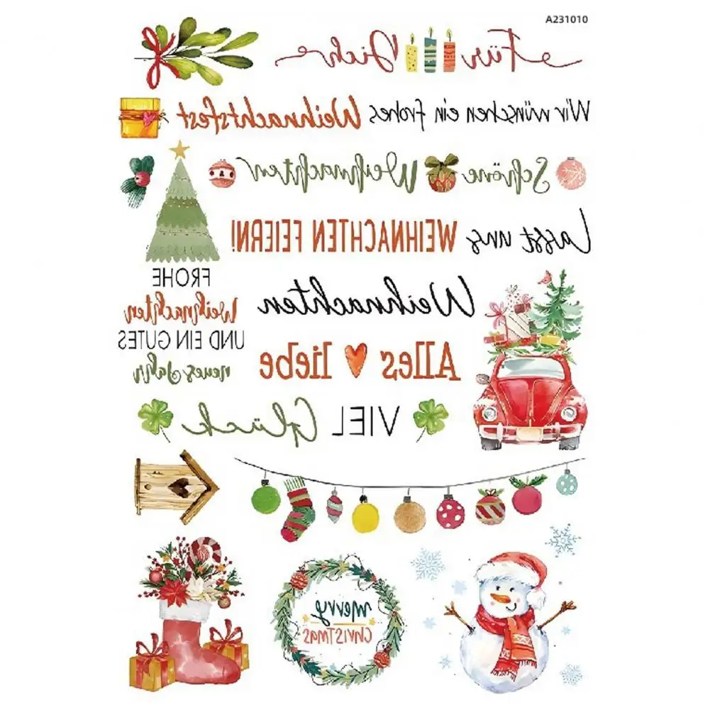 รูปลอกแม่พิมพ์ซิลิโคนเค้กส่วนบุคคลลายเทียนที่สดใสสติกเกอร์ DIY สำหรับสติกเกอร์ติดร่างกายสไตล์คริสต์มาสเซรามิกปรับแต่งได้