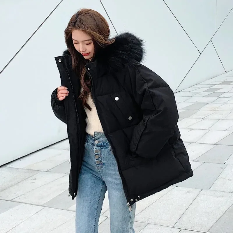 2023 New Women's Winter Cotton-padded Jacket Large Size Down Padded Overcoat Loose Coat Korean Style Top Warm Thicken Outwear