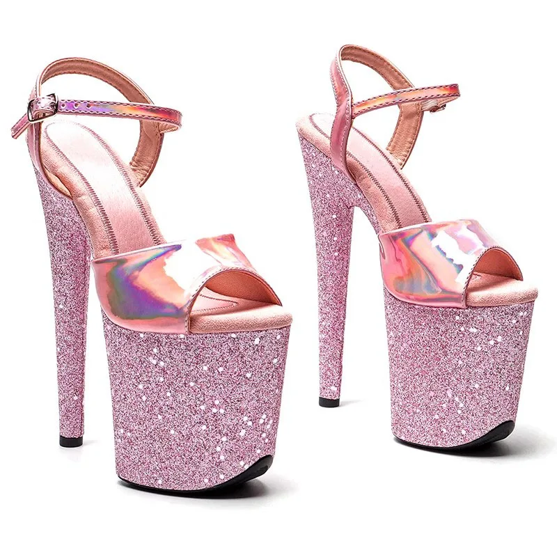 

Fashion 20CM/8inches PU Upper Plating Platform Sexy High Heels Sandals Pole Dance Shoes 175
