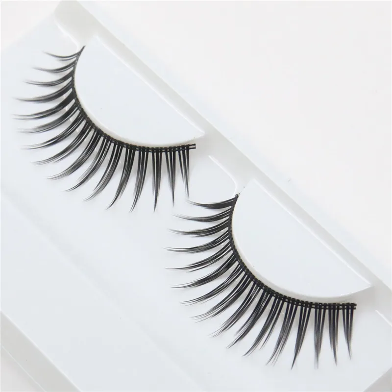 

1 Pair Fashion Installed Fiber Long Eye Lashes Naturally Thick Natural False Eyelashes