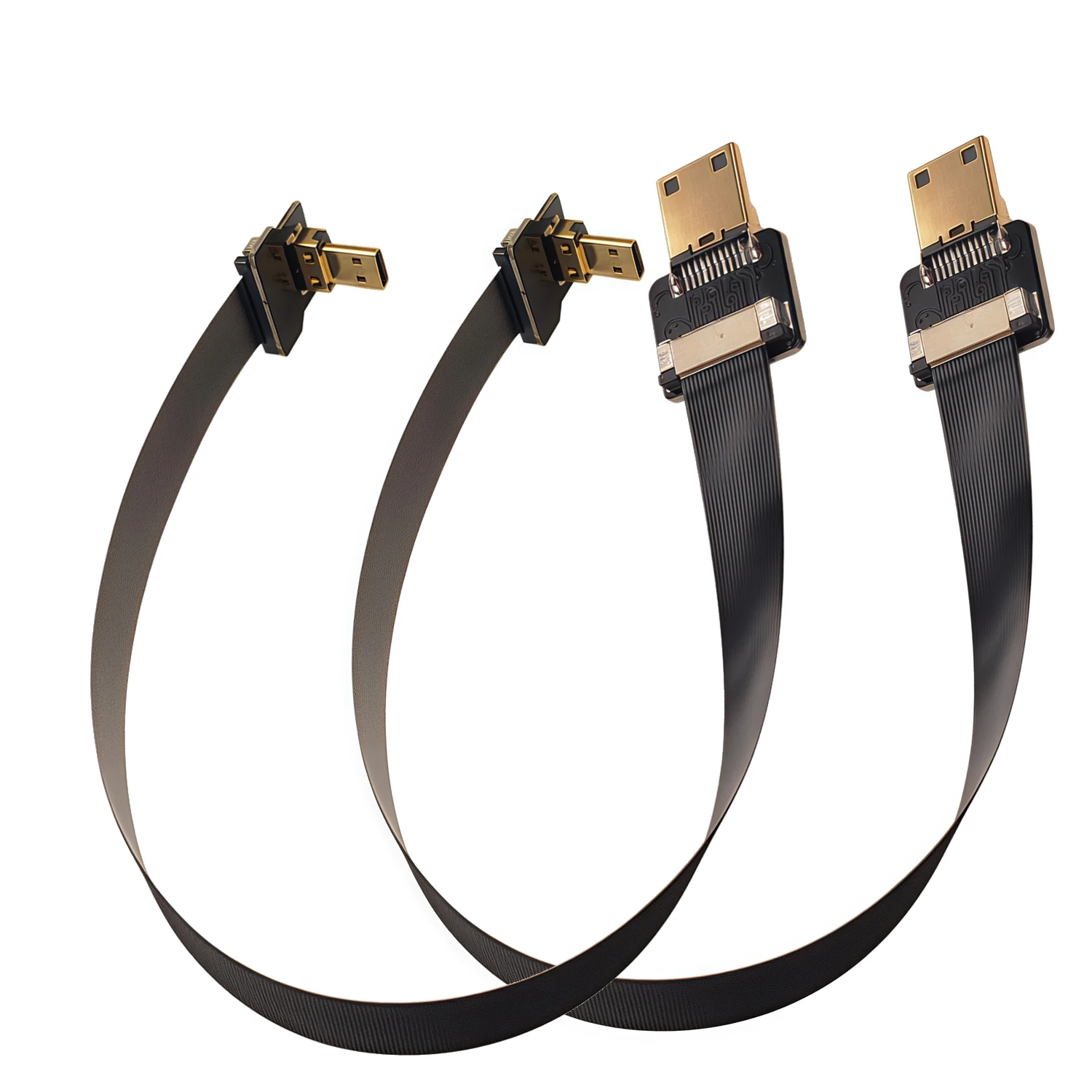 0.5M 0.2M Micro HDMI-Mini HDMI 90 Degree Adapter  FPC Ribbon Flat FPV HDMI-Cable Pitch 20pin For Multicopter Aerial Photography
