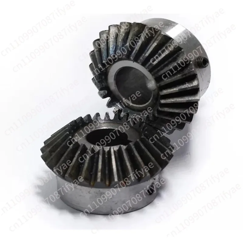 2Pcs bevel gear bevel gear/standard hole bevel gear/90 degrees/45 steel/quenching/screw hole fixing