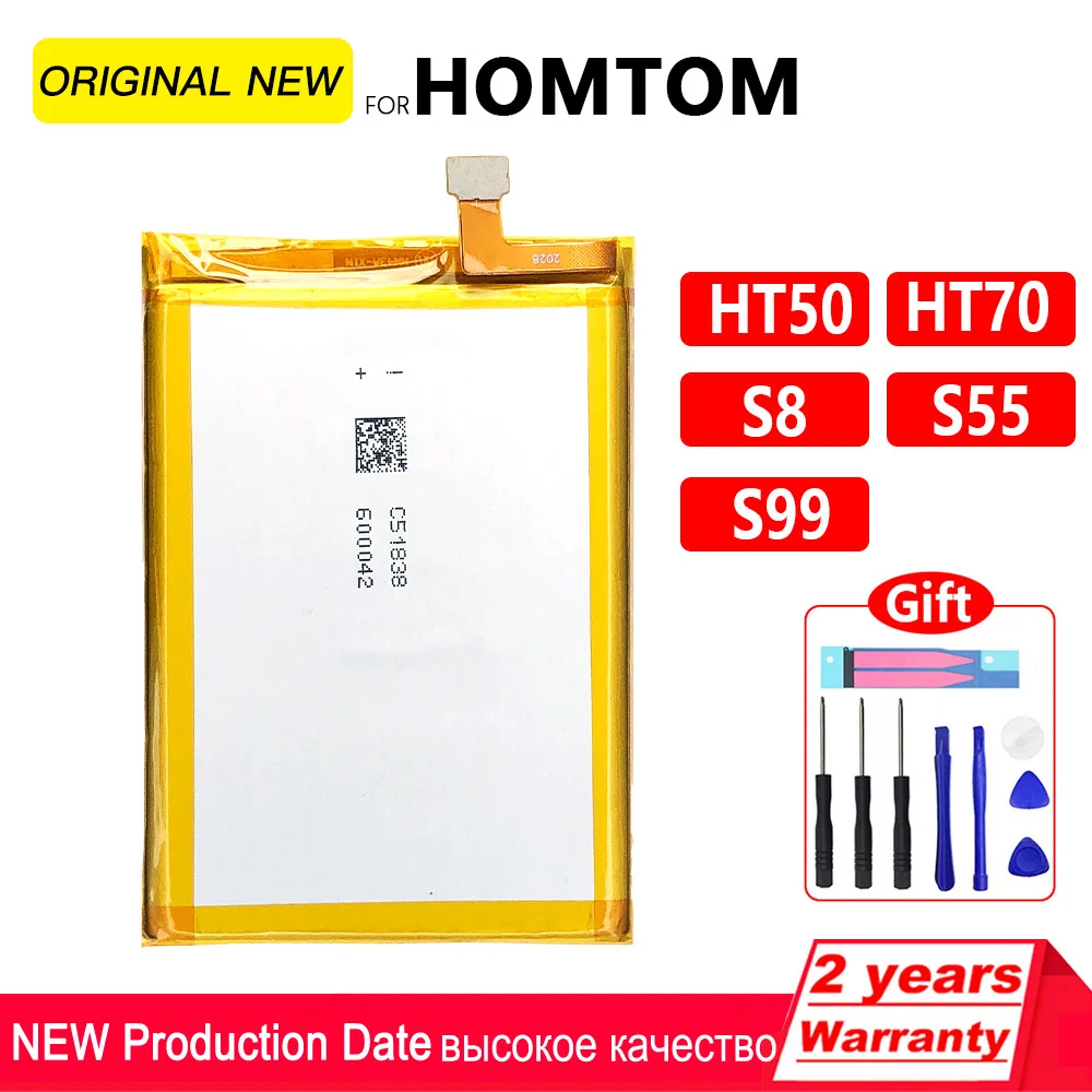 100% Original Rechargeable Phone Battery For Homtom HT50 HT70 S8 S55 S99 High Quality Batteria Batteries Tools+Tracking number battery adapter for 18v li ion batteries for bl1830 bl1840 bl1850 easy lock on design compact size power tool accessory