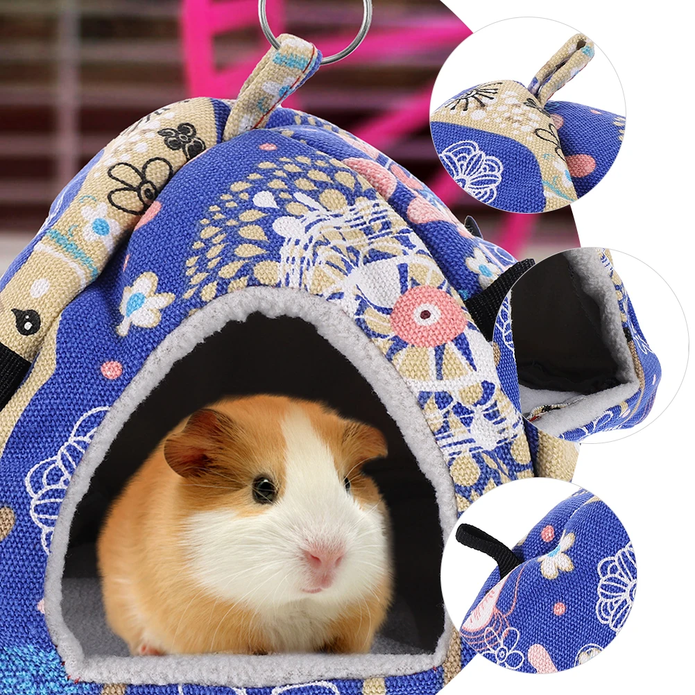 

Small Animal Bed Guinea Pig Decor Bunk Hamster Accessory Warm Pet Nest Supply Beds Cotton