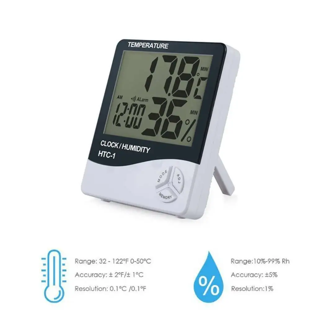 

Thermometer for Home Electronic Indoor Hygrometer Wireless Number White