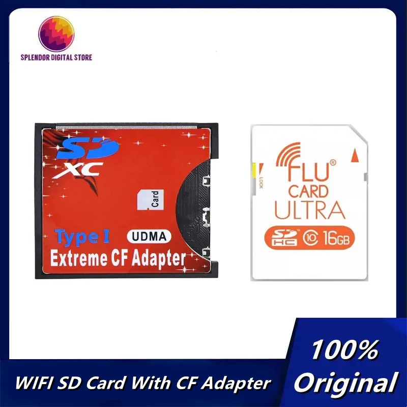 

High Quality Wifi SD Card 32GB 16GB With Extreme CF Aadapter Standard Compact Flash Type I Memory Converter With Wifi SD Card