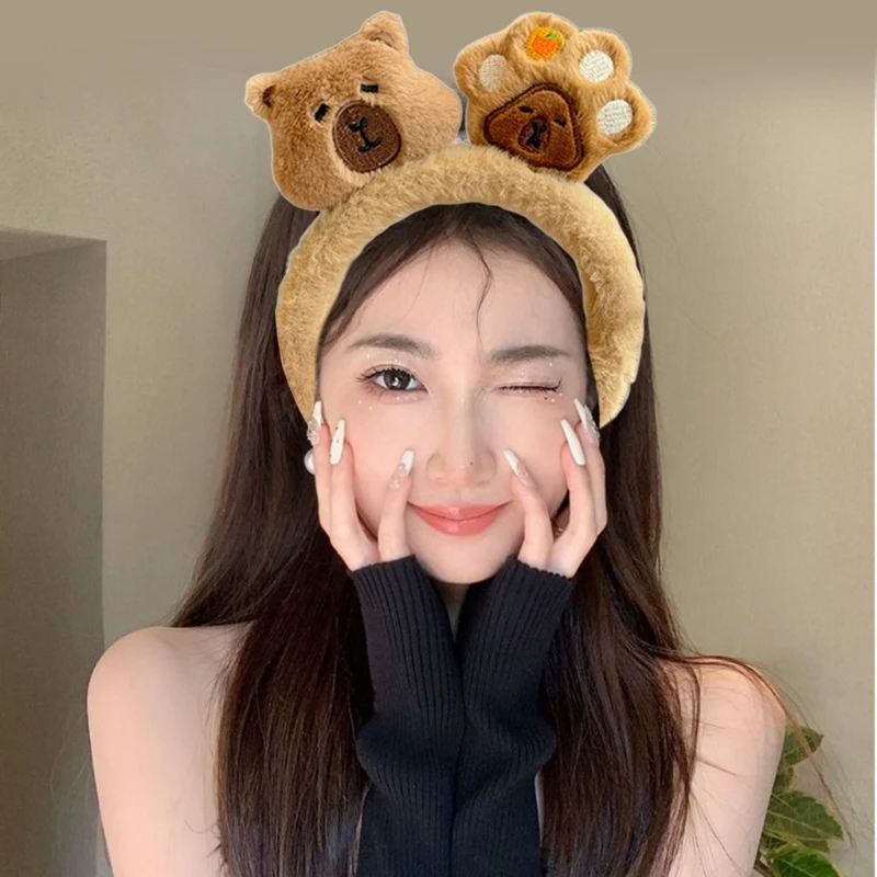 

652F Kids Capybara Headbands Hair Claw Headwear for Music Festivals Photo Props for Halloween Photography