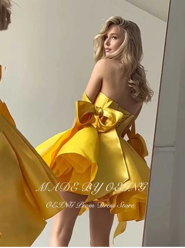 OEING Mini Prom Dress Elegant Sweetheart Bow Straps Homecoming Dresses Special Occasion Gowns Vestidos Para Eventos Especiales