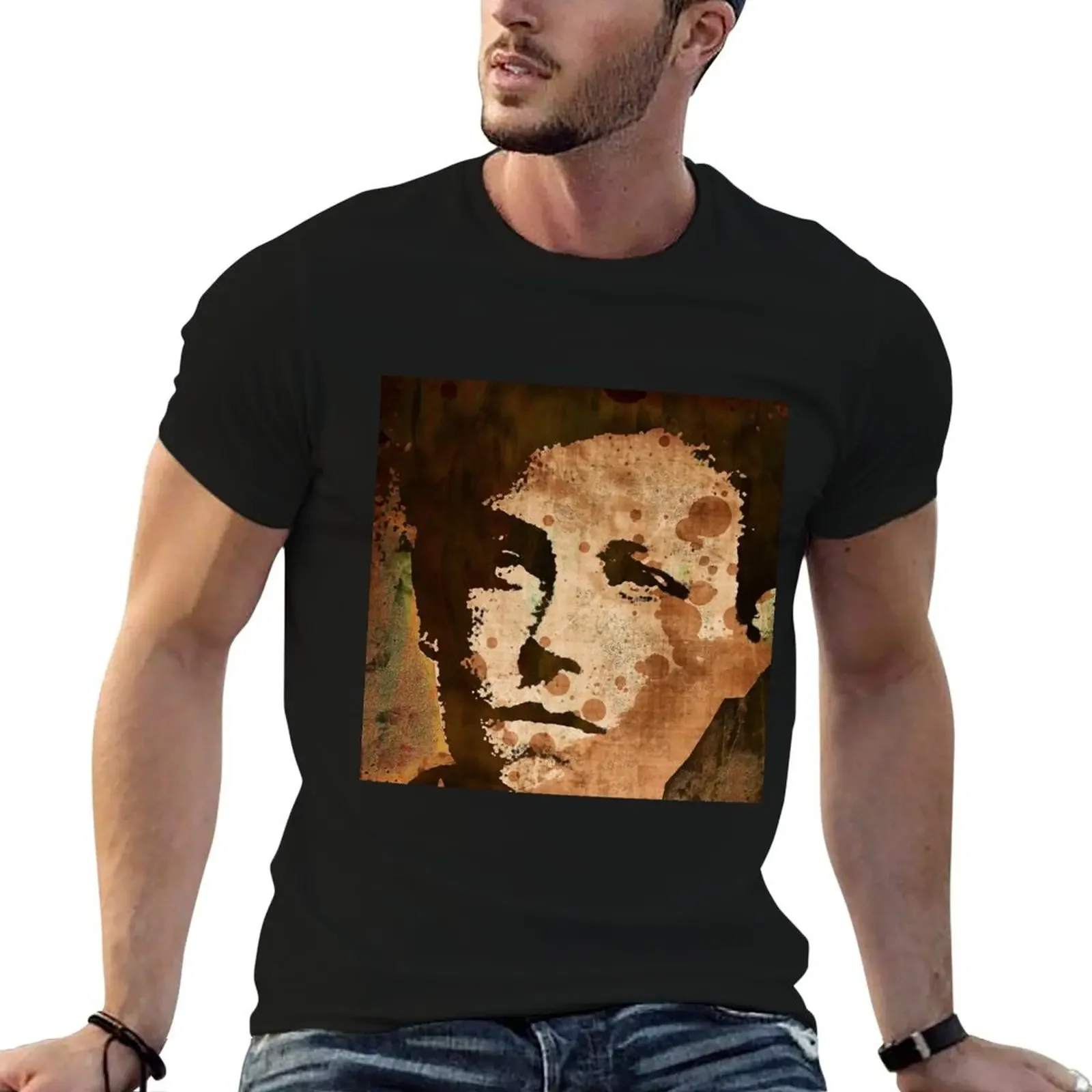 ARTHUR RIMBAUD poster T-Shirt customizeds for a boy hippie clothes korean fashion plain black t shirts men