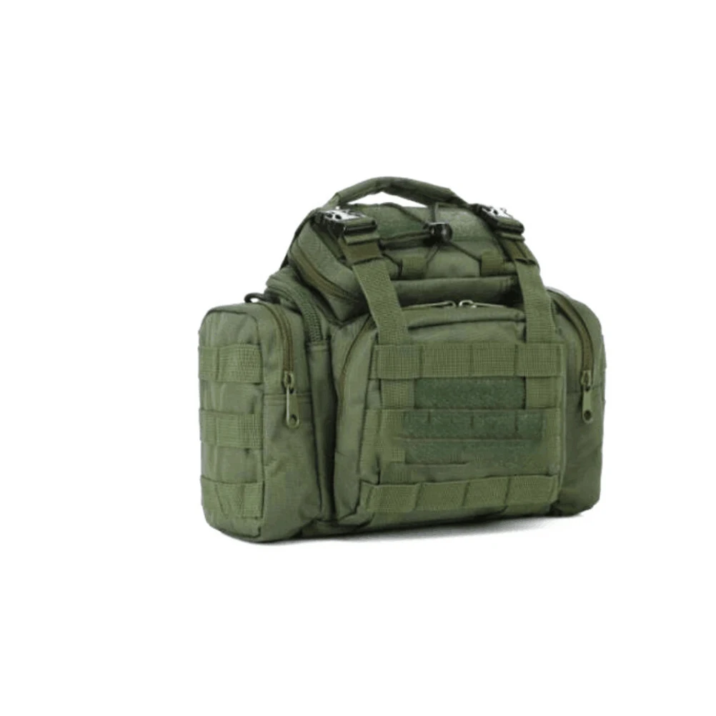 

Large Capacity Waterproof Fishing Bag For Outdoor Hiking Hunting Multi-Functional Waist Bag With Pu Coating Green