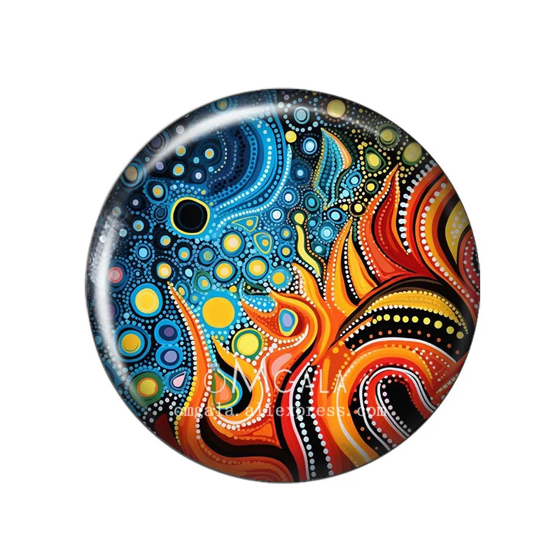 Colorful Small Round Dots Art Paintings 12mm/18mm/20mm/25mm Round photo glass cabochon demo flat back Making findings