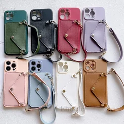 Wrist Strap Case For Xiaomi POCO X8 X7 X6 M6 F8 Pro Redmi Note 15 14 13 Pro Plus 12 13C 14C 15C Wallet Silicone Handbag Cover