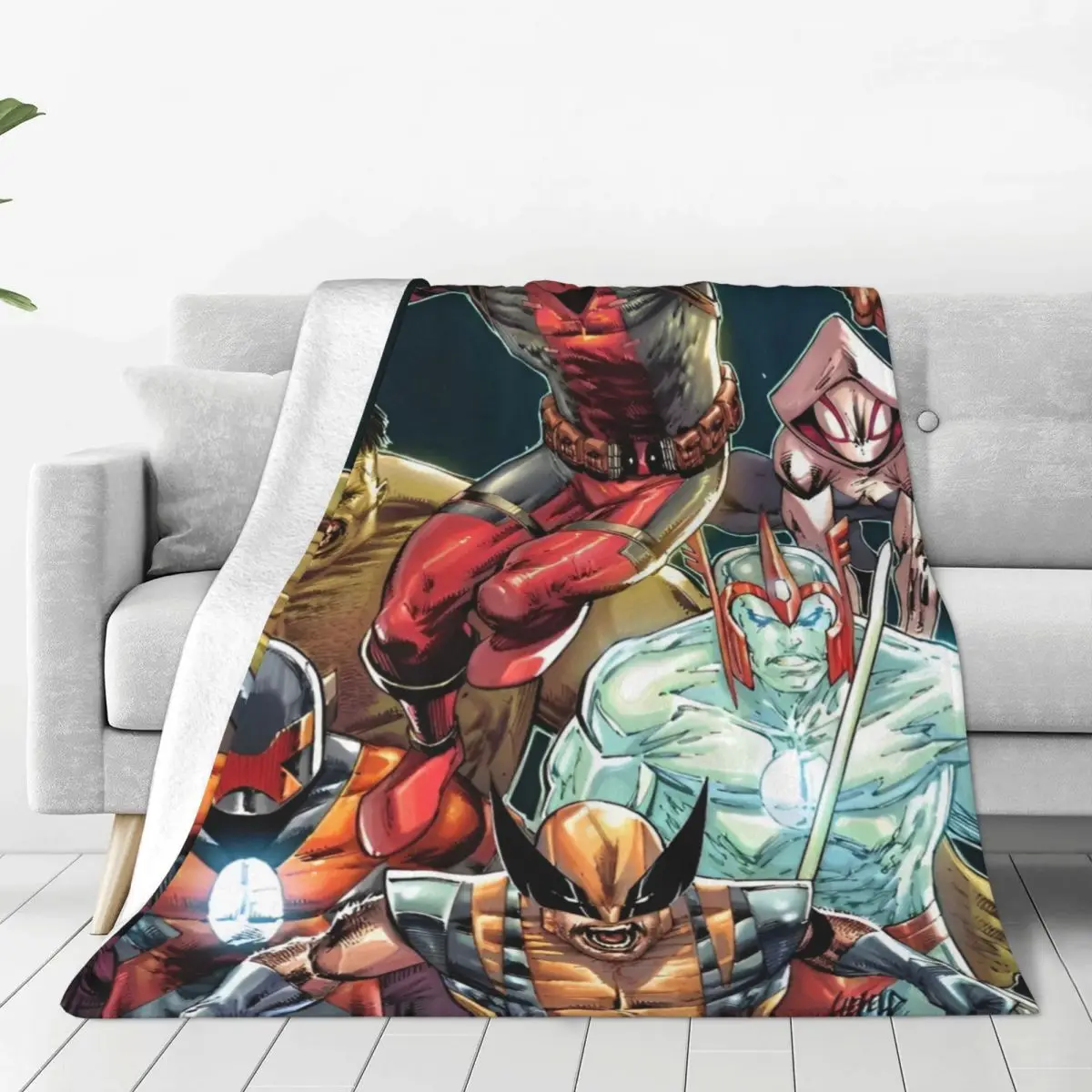 Marvel Deadpool & Wolverine Blanket Warm Soft Novelty Plush Throw Blanket For Girls Boys Couch Chair Flannel Bedspread Bed Cover