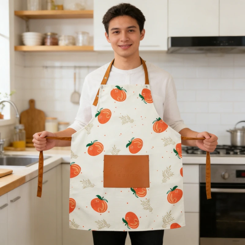 Waterproof Kitchen Apron Creative Cute Cooking Workwear for Women's Restaurant Waist Apron Household Kitchen Anti Fouling Apron