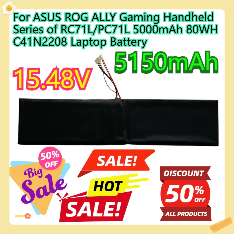 

Для игровой портативной серии ASUS ROG ALLY RC71L/PC71L 5000 мАч 80 Втч C41N2208 аккумулятор для ноутбука