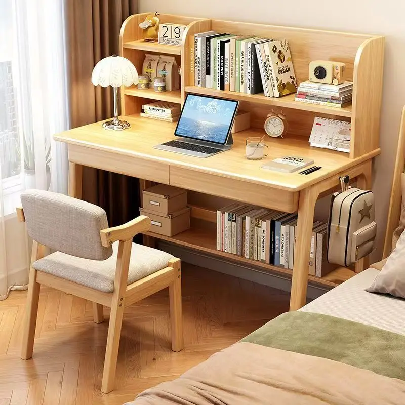 

%&Nordic Wooden Home Office Desk with Drawer for Bedroom,Livingroom,Dormitory Kids Adult Bedroom Furniture Study Table