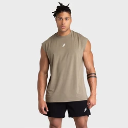 Men Loose Sleeveless Cotton Shirts Male Breathable Sports Undershirt Running Vest Singlet Mens Fitness Gyms Tank Tops