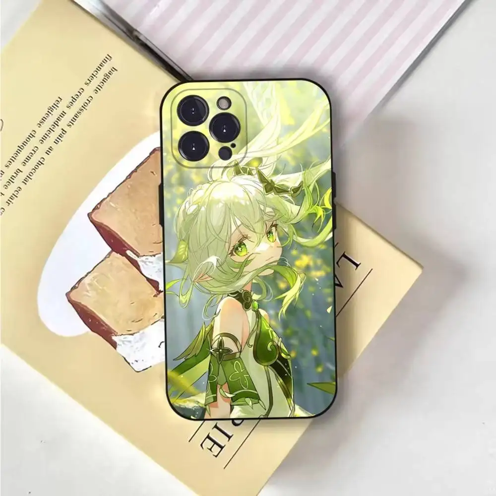 Чехол для телефона G-Genshin Impact Nahida для iPhone 6,17,16,15,14,13,12,11 Plus,Pro Max,XS,X,XR,SE,Mini,8,7,мягкий силиконовый черный чехол