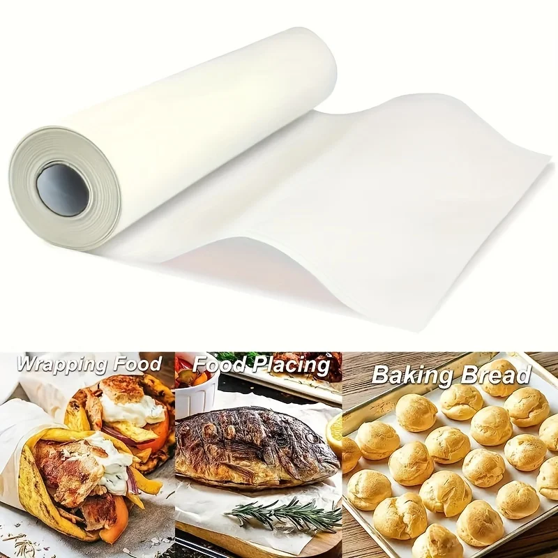 1 Roll Silicone Baking Paper Home Oven Baking Pan Oil Absorbing Paper Non-Stick Grilling Mat Cooking Grilling Air Fryer Steaming