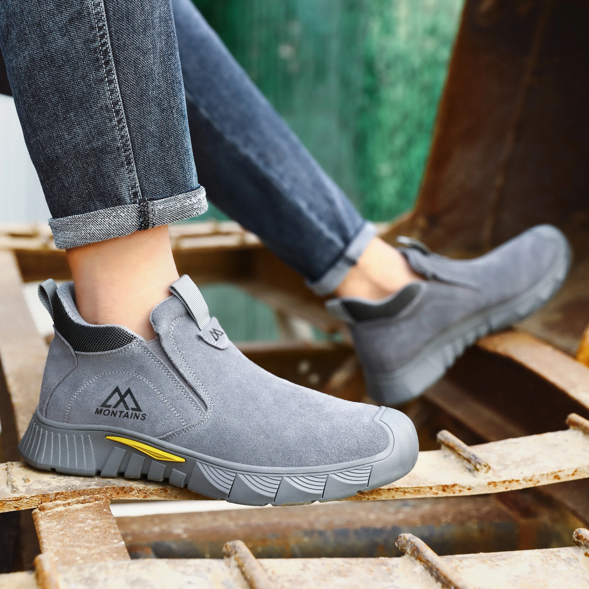 Stoßfeste und durchstichsichere Sicherheitsschuhe für Herren, Stahlkappen-Sicherheitsstiefel, Arbeitsschuhe mit Gummisohle, Herren-Sportschuhe ﻿ – Detail 8