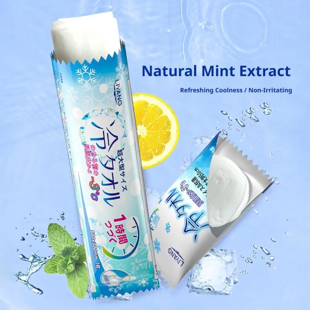 Extra Large Cooling Wet Wipes Instant Ice Cold Refreshing Summer Portable Oversized Sweat Wipes for Adult Sport Outdoor Driving