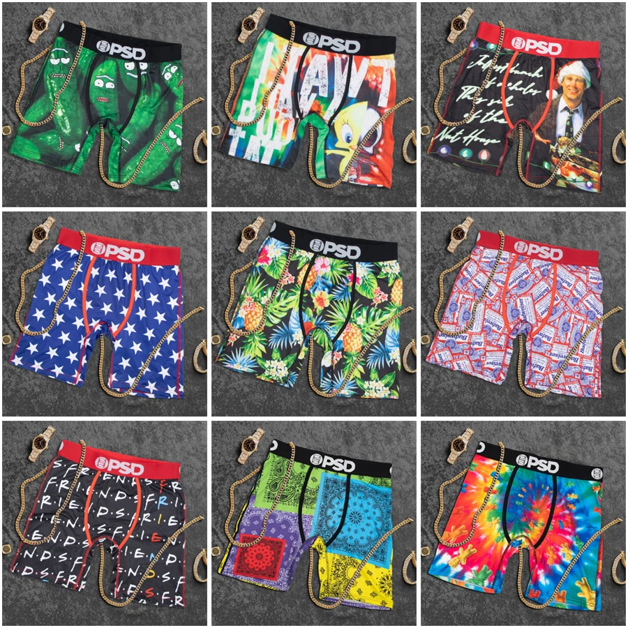 

1Pcs Sexy Men Boxershorts Nylon Breathable Man Underwear Men's Panties Plus Size L-XXXL Print Mens Underpants Men Boxer Briefs