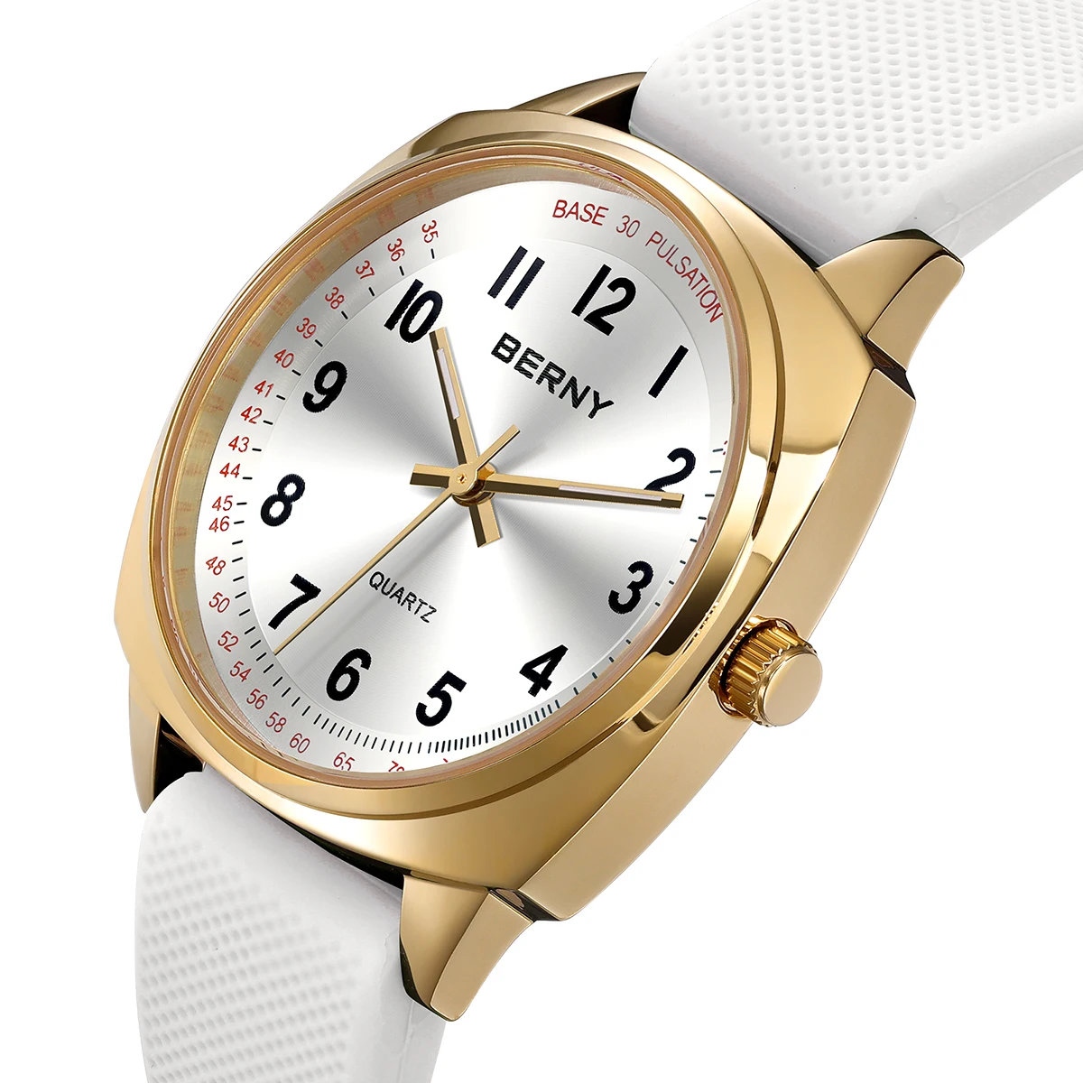 BERNY Women Watch Luminous Casual Simple Ladies Quartz Watches S/S Soft Silicone Strap Easy Read Fashion Women's Wristwatch