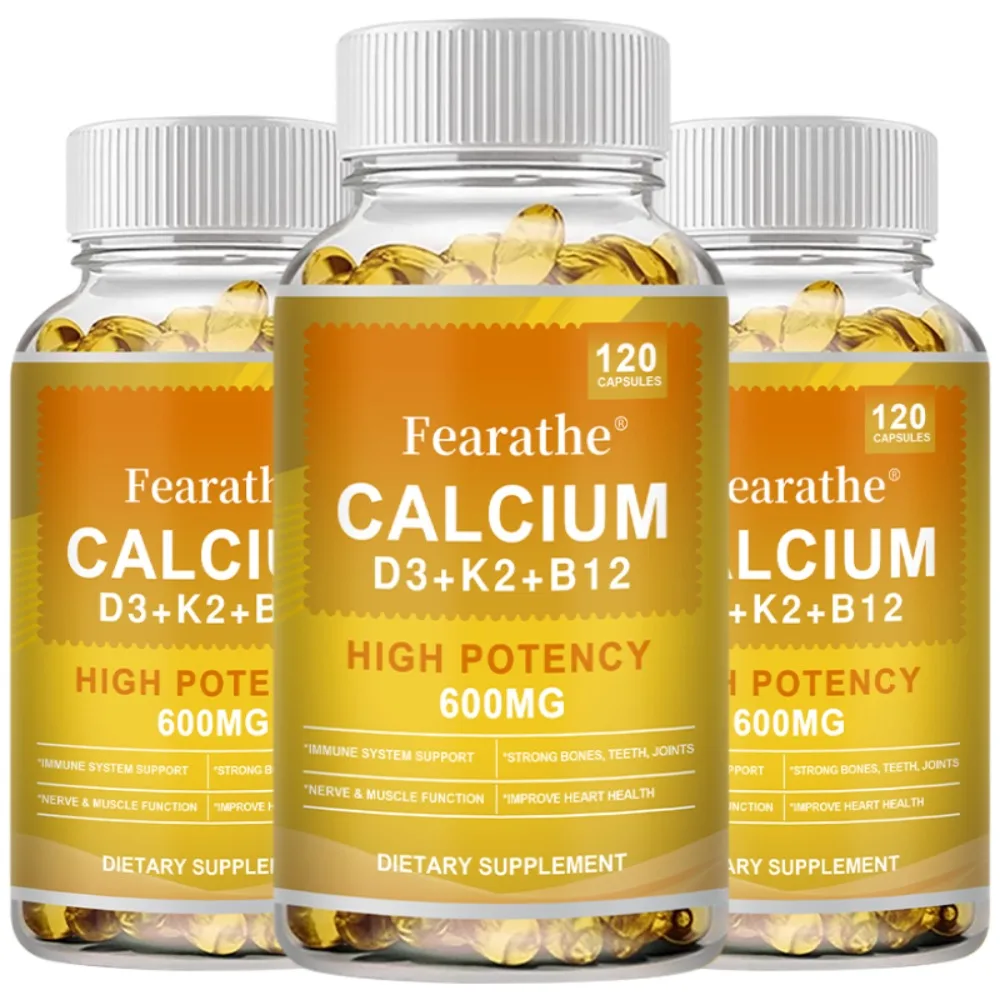 Calcium Supplements with Vitamin D3 K2 B2 Bone Strength Support Teeth Health & Immune System
