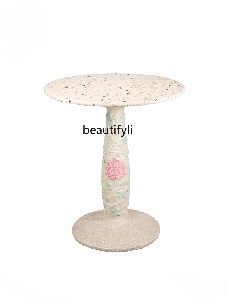 Chinese Garden Outdoor Courtyard Table and Chair Outdoor Terrazzo Table Balcony Terrace Yard round Table