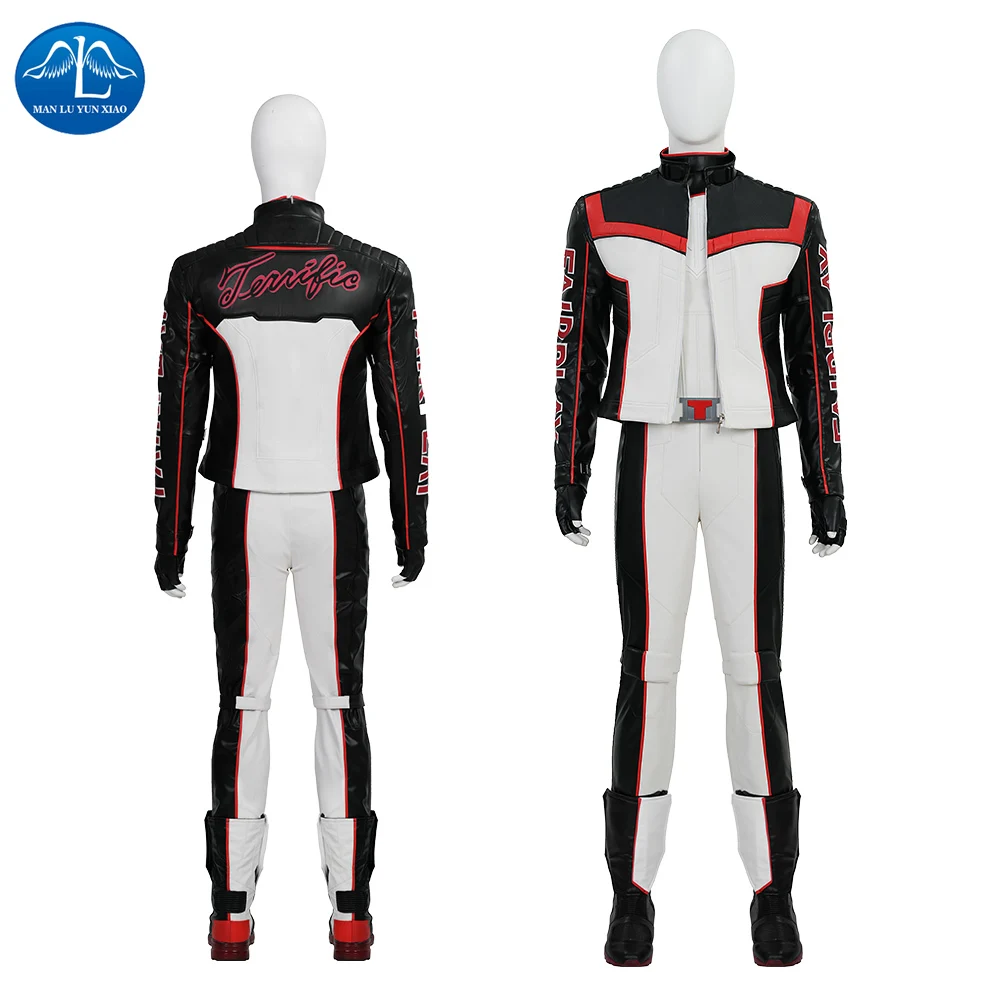 

Comics Mister Terrific Cosplay Adult Fashion Motorcycle Suit Outfits Halloween Carnival Suit