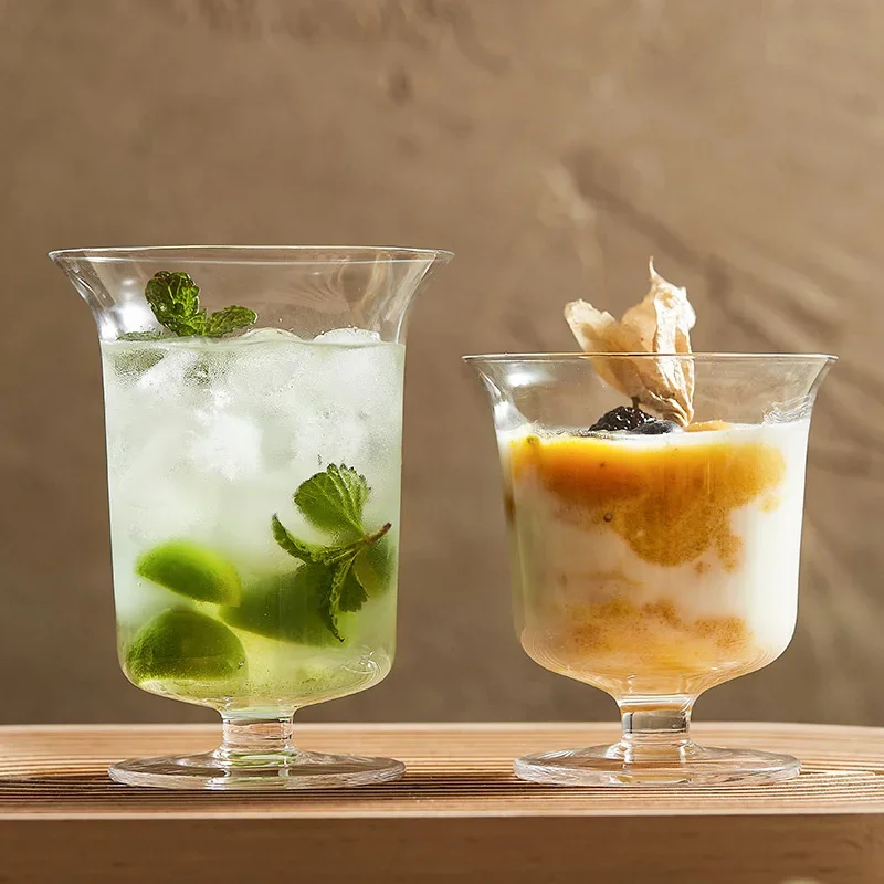 

Transparent Glass Goblet Ice Cream Dessert Cup Creative Cafe Cold Drink Sparkling Water Juice Cup