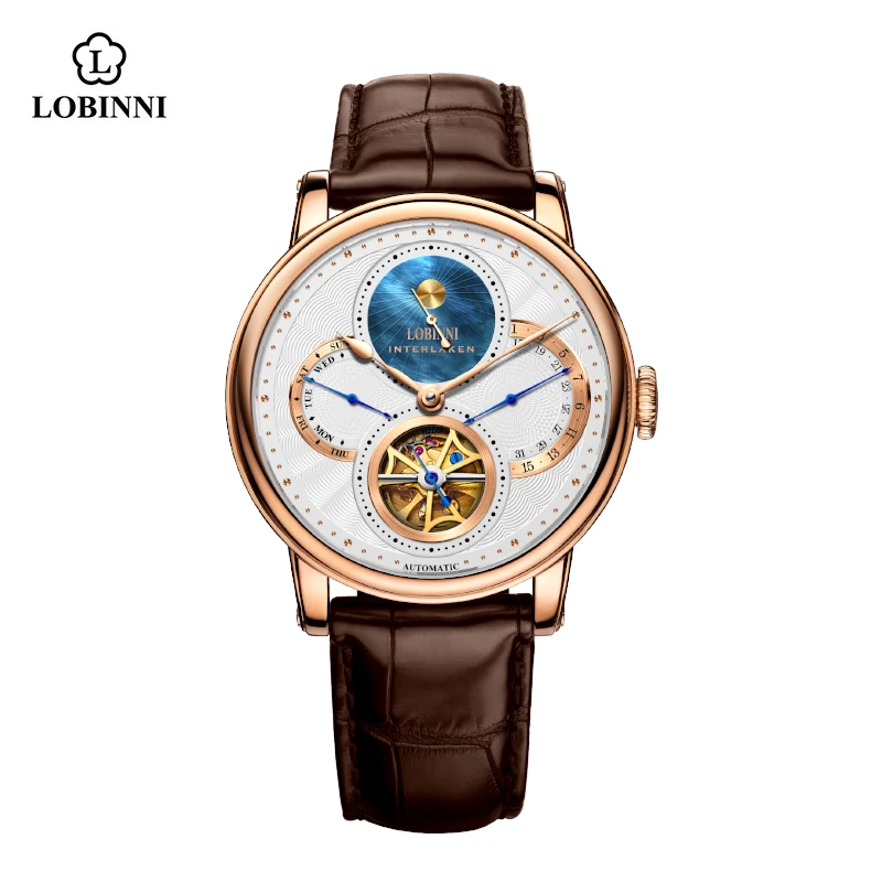

LOBINNI Skeleton Business Date Watch Automatic Movement 42mm Men's Mechanical Wristwatches