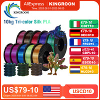 KINGROON Silk Tri-color PLA Filament 3D Printer 1.75mm 1KG/roll  Silk PLA Filament Plastic Material 3D Printing Special Color