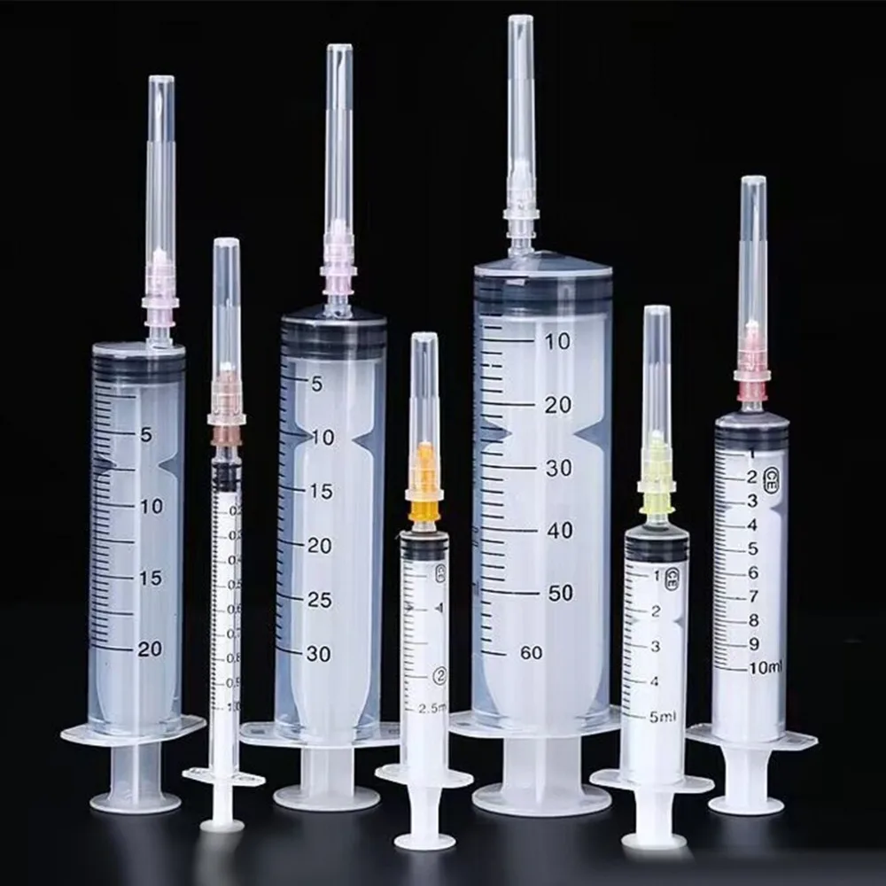 3pcs Syringes, Disposable Veterinary Syringe Feeder, 20/30/60ML, Plastic Syringes for Experimental Use, Individually Wrapped