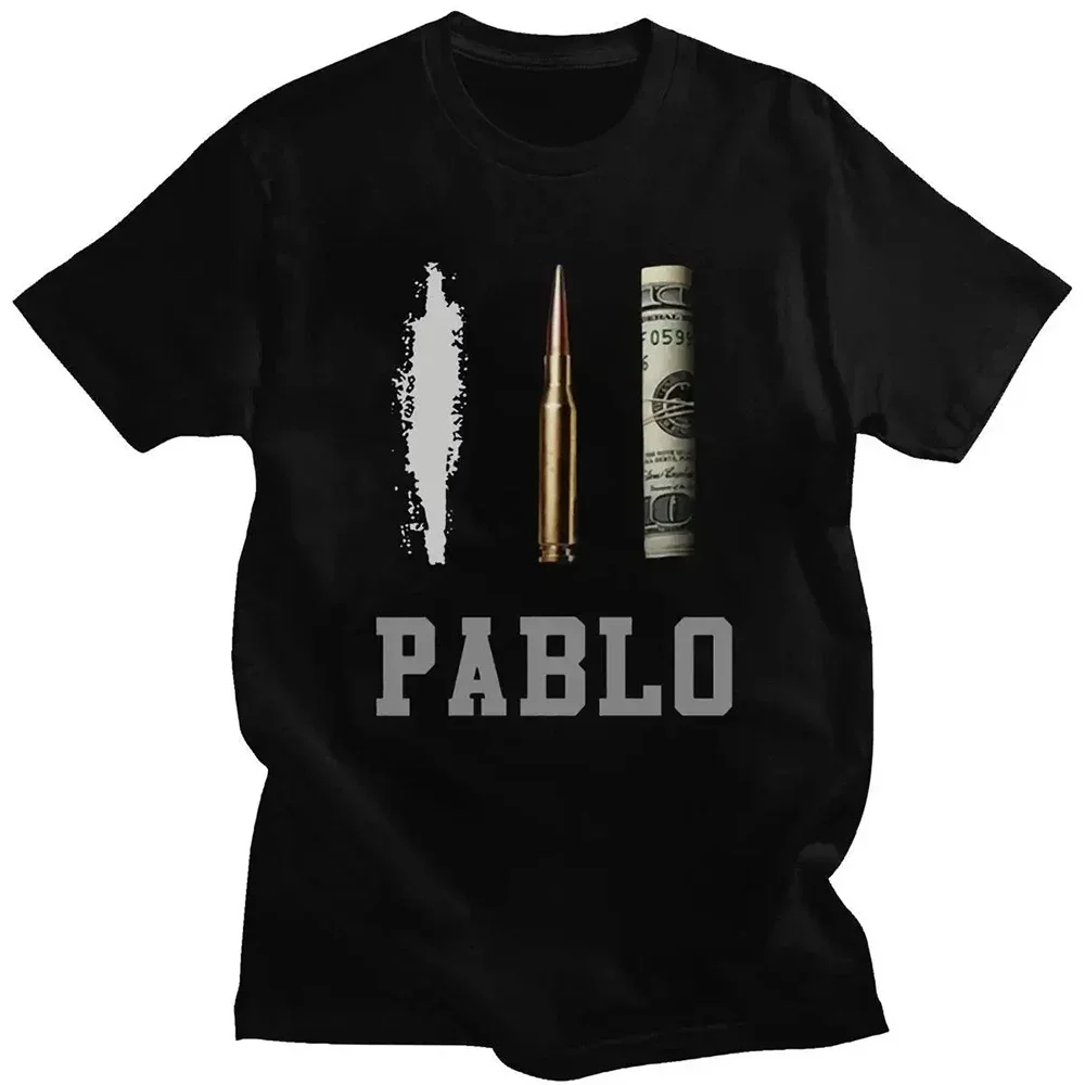 Design Money Print Pablo Escobar Short Sleeve Men's Cotton T-Shirt Fashion Tops Oversized Loose Men Clothing Casual T-shirts