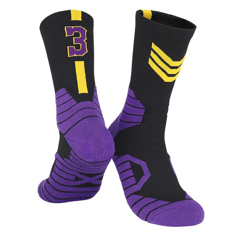 Chaussettes de basket-ball professionnelles pour hommes et femmes, genou haut, serviette épaissie, astronomique, respirant, extérieur, course à