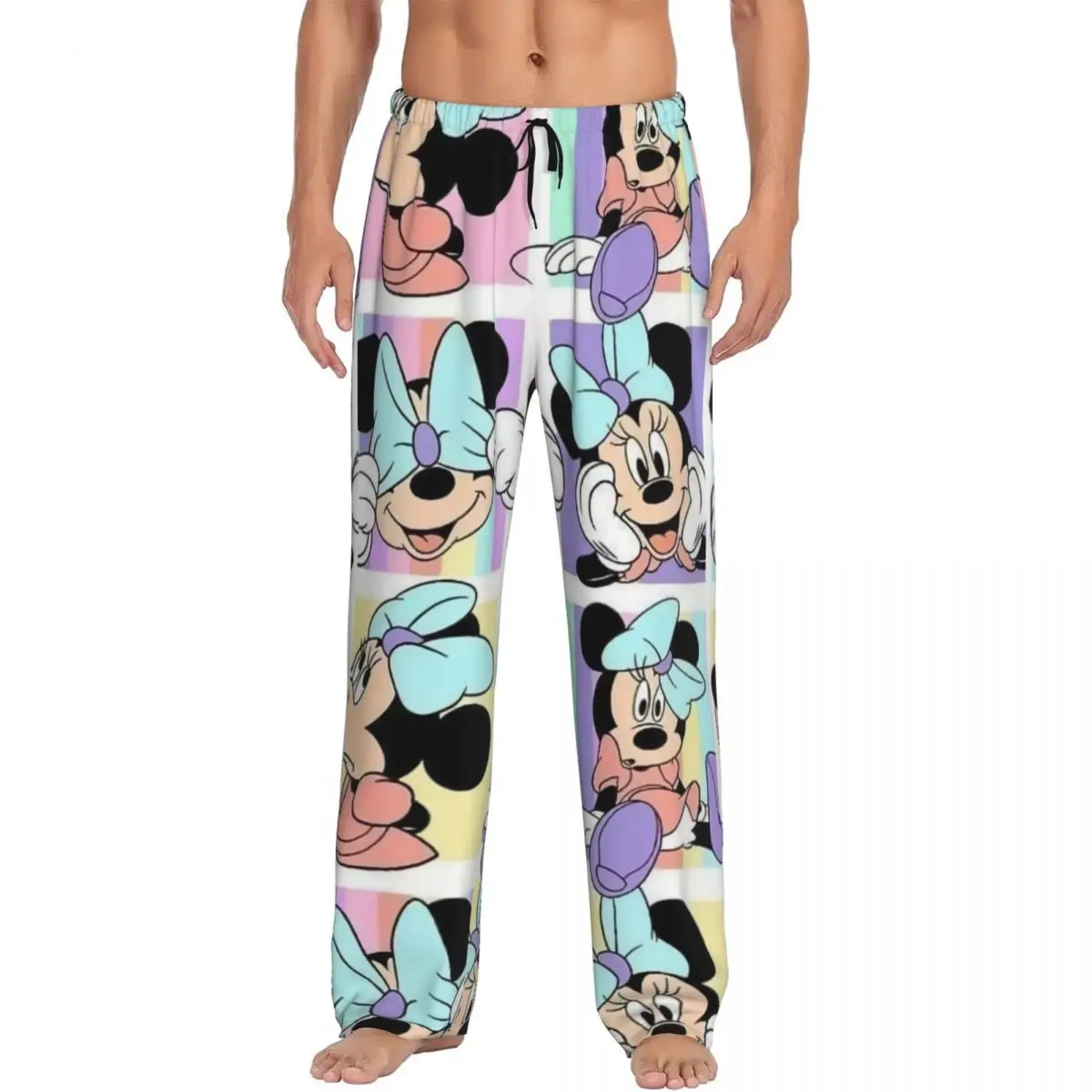 

Custom Minnie Mickey Mouse Cartoon Animation Pajama Pants Men Lounge Sleep Drawstring Sleepwear Bottoms with Pockets