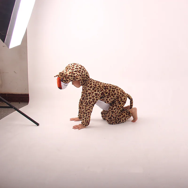 Cheetah Cosplay Costume Kids Animal Performance Clothing Children\'s Party Cartoon Jumpsuits Student Stage Drama Danceing Dress