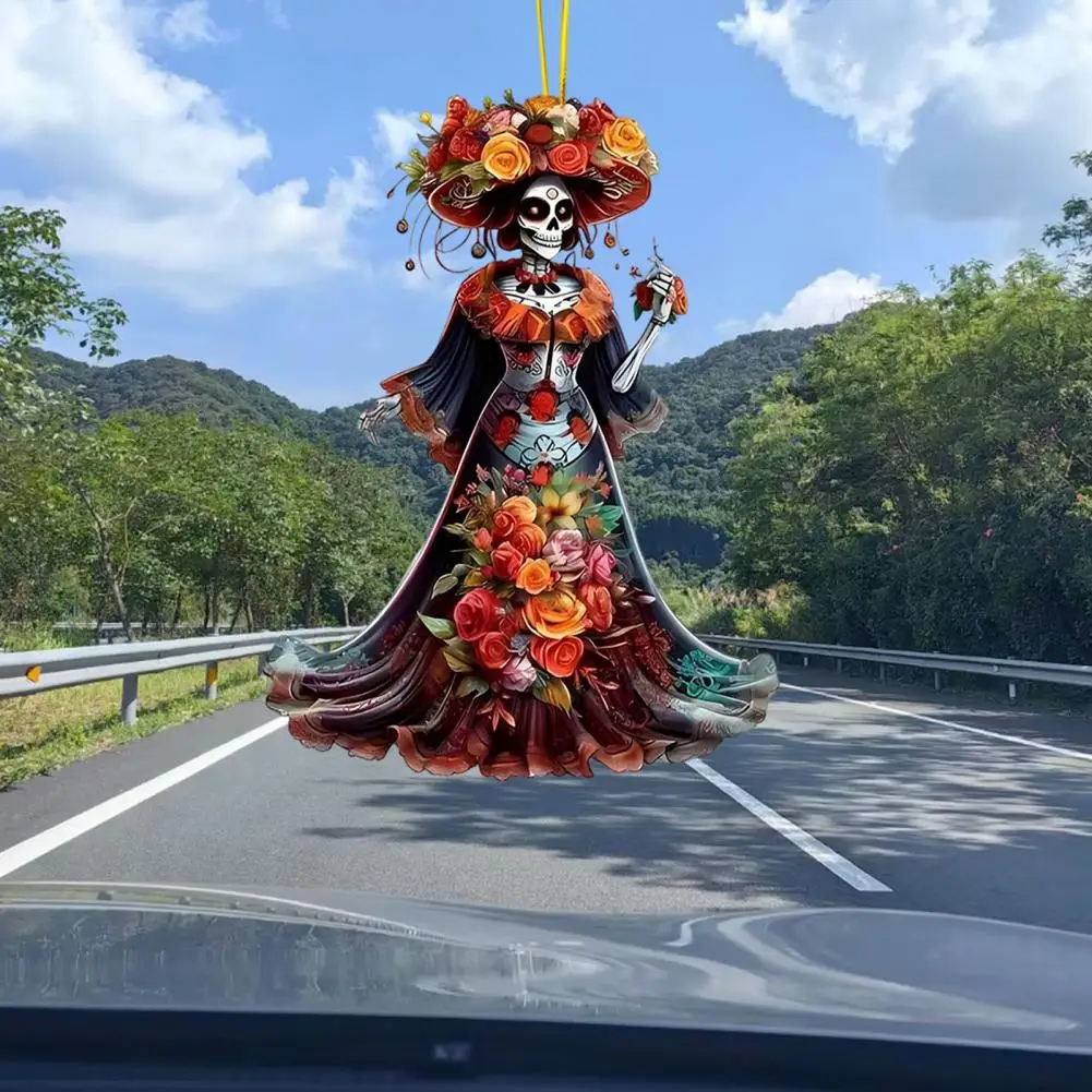 

Automobile Pendants Car Scene Accessories Style Skeleton Bride Car Pendant for Halloween Decor Hanging for Auto for Indoor