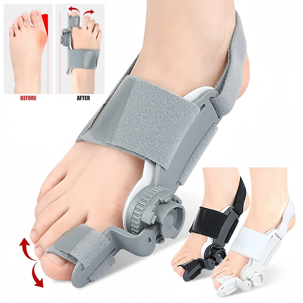 Adjustable Bunion Splint Bunion Corrector for Big Toe,Orthopedic Toe Straightener with Anti-slip Heel Strap - Left & Right Feet