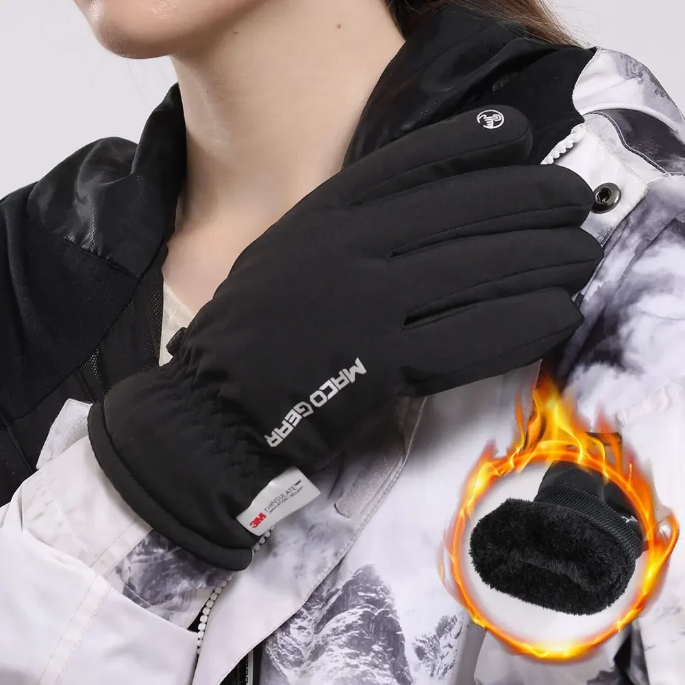 Guantes de esquí deportivos para hombre y mujer, manoplas cálidas antideslizantes con pantalla táctil, impermeables, para Snowboard, senderismo, escalada, ciclismo, nieve, Invierno