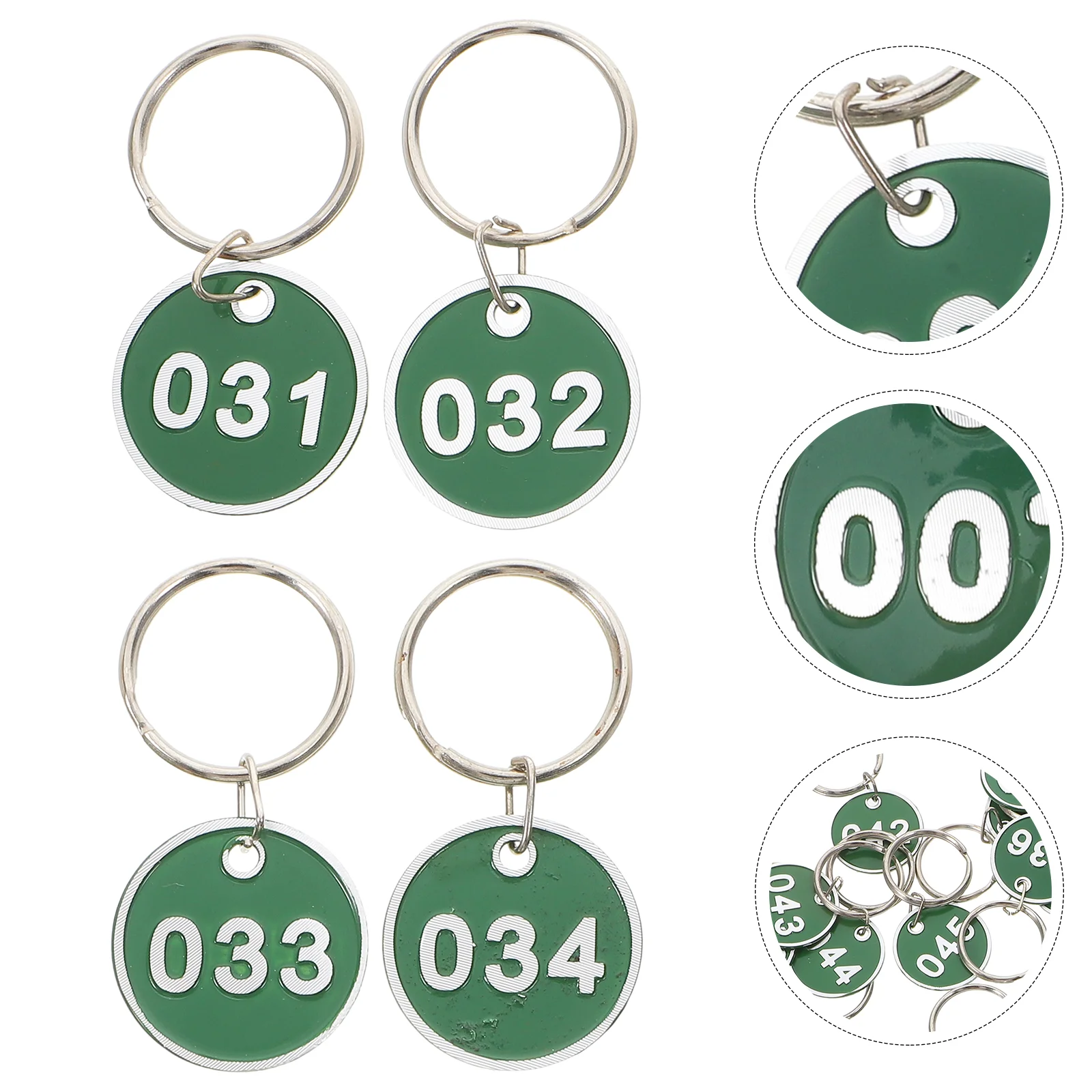50Pcs Aluminium Alloy Storage Tags Metal Numbers Plates Luggage ID Tags Key Ring Labels (Number 1-50)