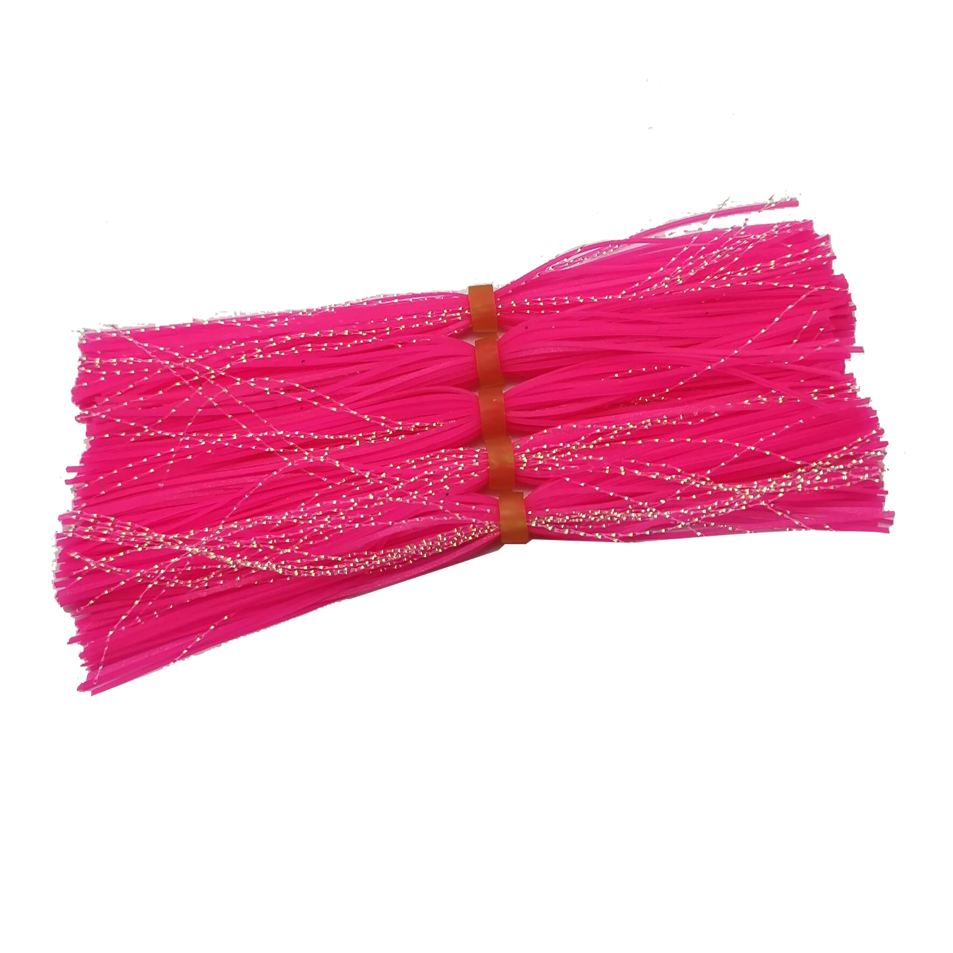 5 bundles/lot 44 strands Silicone skirt Rubber skirt fishing lure fishing accessories Flashabou Holographic Tinsel Crystal Flash