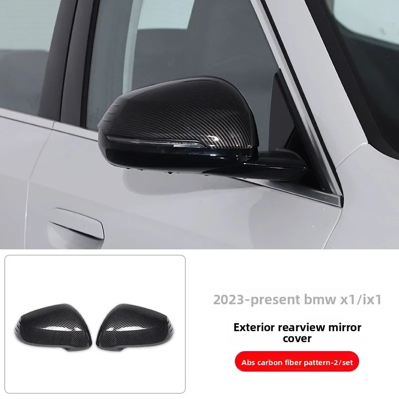 

For BMW X1 IX1 X2 IX2 U11 U12 2023 2024 Car Sticker Rearview Side Mirror Cover Wing Cap Exterior Door Case Trim Carbon Fiber