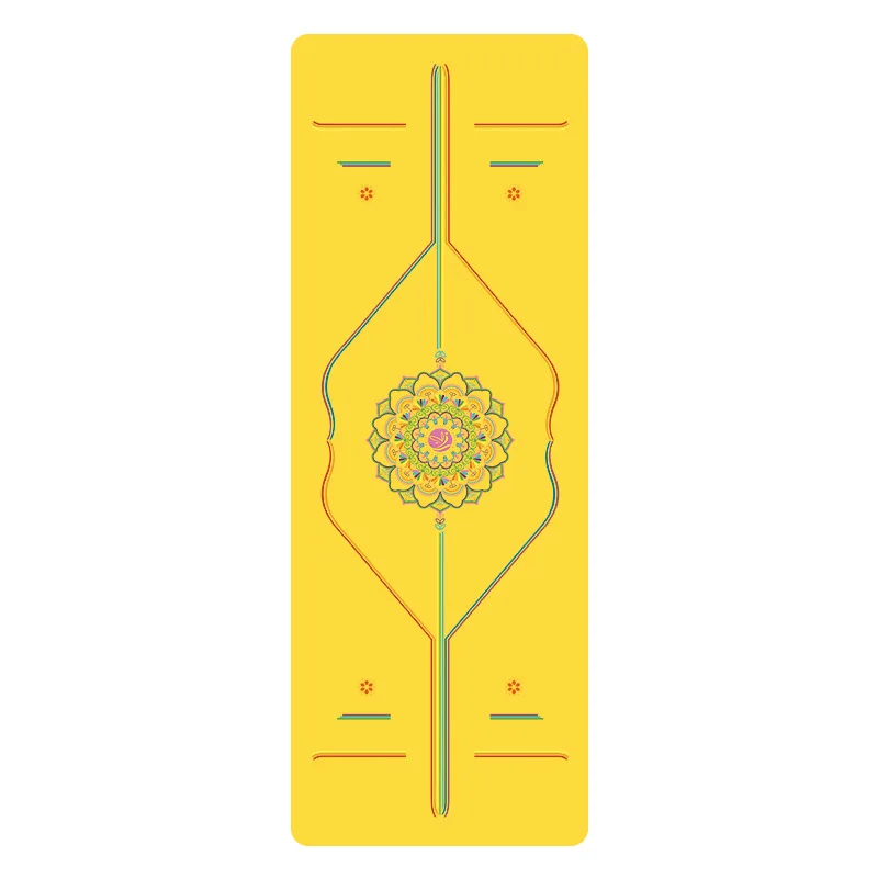 For Spot Rainbow Yoga Mat PU Natural Rubber Non-slip Sports Fitness Mat Body Position Line Thickened Local Tyrant Mat