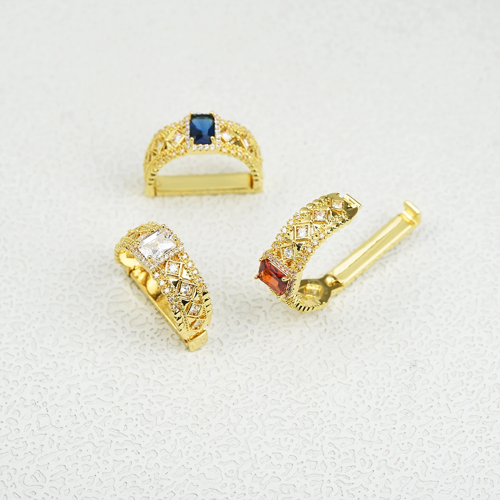 ICEYY Clips de corbata Anillo de corbata versátil para hombre Anillo de hebilla con incrustaciones de circón de lujo Accesorios de joyería para hombres de negocios de boda