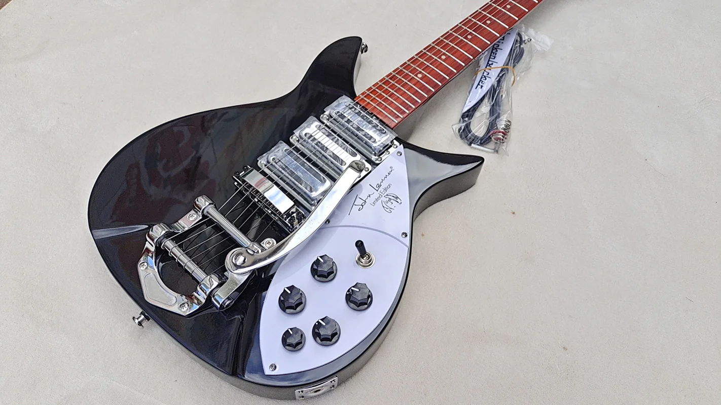 Rickenbacker 325 Electric Guitar With Tremolos System Bridge Black Color High Quality Guitarra Free Shipping