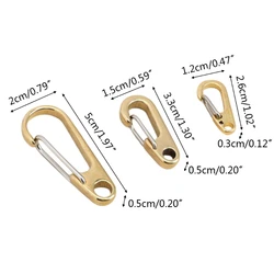 U90C D Ring Shape Pure Brass Carabiners Clips Keychain Hook Spring Snap Loop Indoor Outdoor Tools for Backpack Camping Hiking